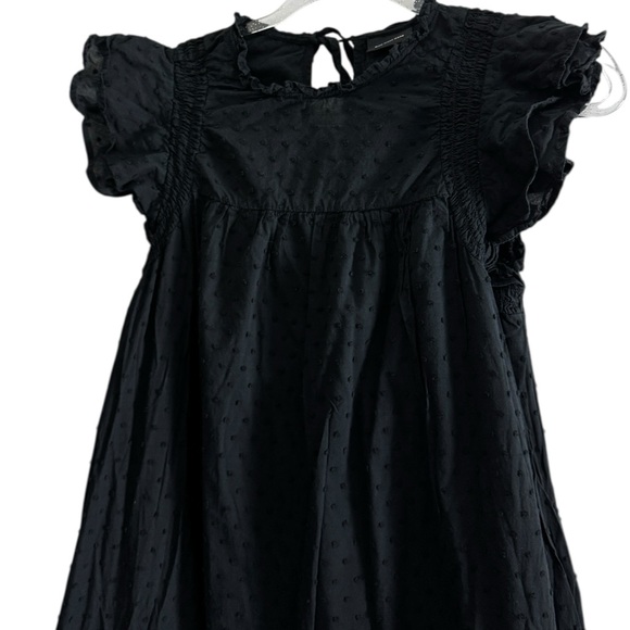 Who What Wear Black Ruffle Short Sleeve Back Tie MidiDress Size S - Picture 4 of 5